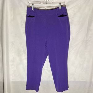 54-9 NEW YORK & CO. purple zip fly cropped pants 12P